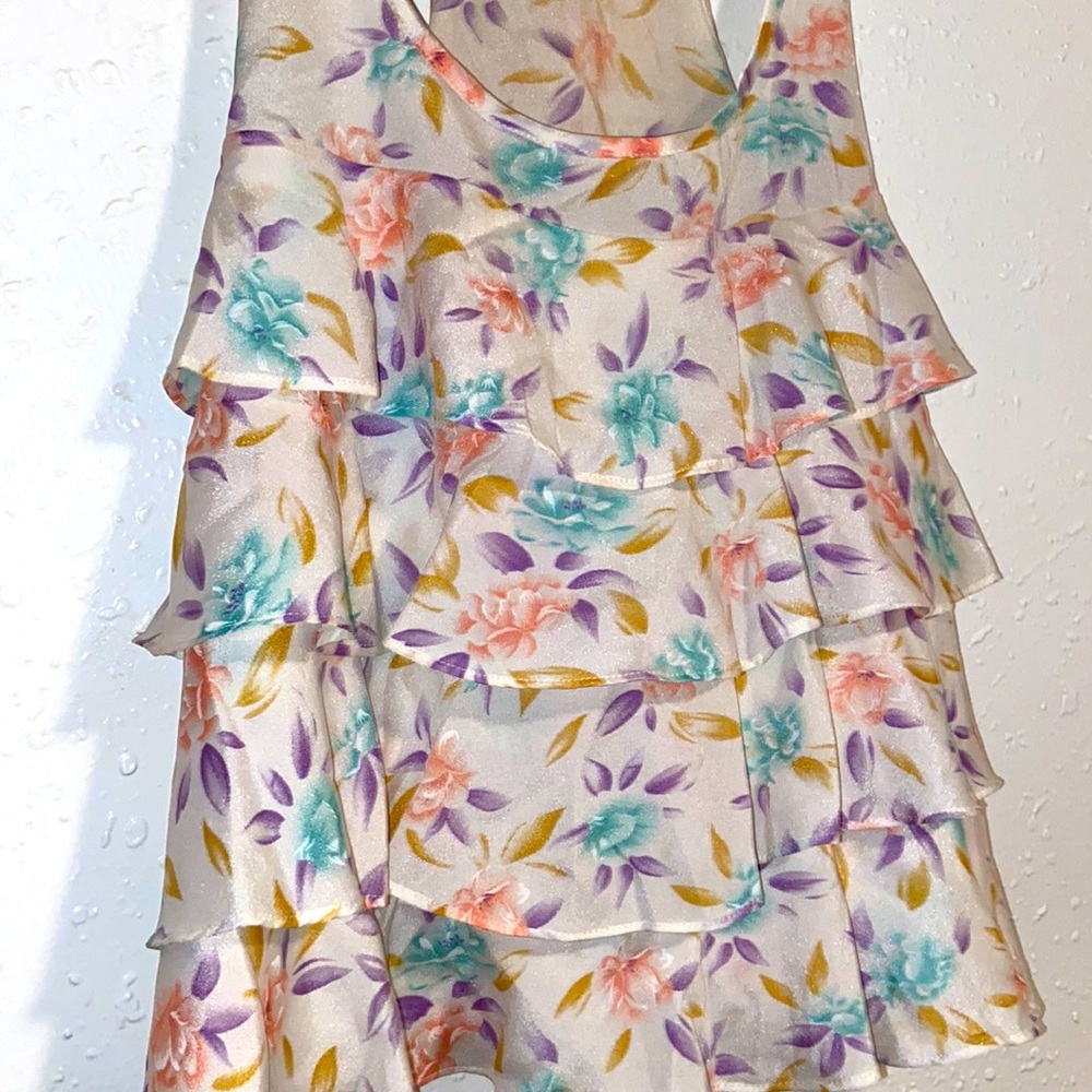 Boho tunic layered pastel floral super comfy top